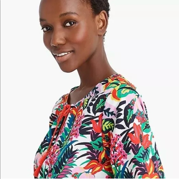 J. Crew tassel-tie beach tunic in organic cotton - Picture 2 of 6